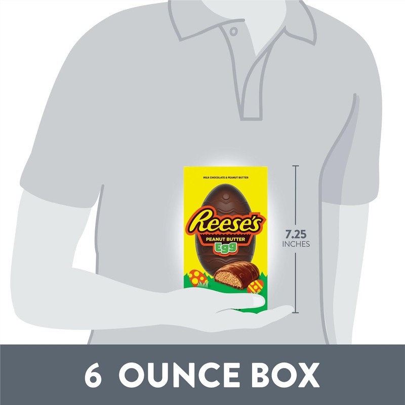 REESE'S Milk Chocolate Peanut Butter Egg, Easter Candy Gift Box,