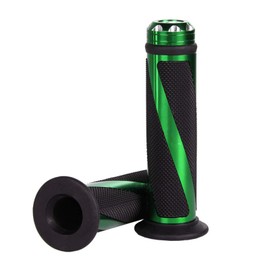 LERTREE 7/8" Aluminum Rubber Gel Hand Grips for Motorcycle Sports Bikes Handlebar (Green)