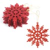 DERAYEE Christmas Decoration Snowflake Hanging Red Pack of 12 Snowflakes