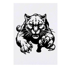 'Mountain Lion Running' Temporary Tattoo - Water Resistant, Skin-Safe, Non-Toxic Transfer (TO00083313)