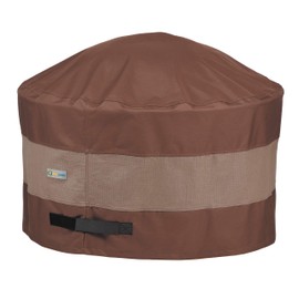 Duck Covers UFPR5024 Ultimate Waterproof Round Fire Pit Cover, 48"DIA x 24"H, Mocha Cappuccino