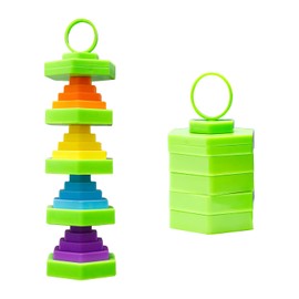 Tabanzhe Folding Blocks Fidget Spining Hexagon Spring Blocks Stress Anxiety Relief Blocks Extend Retract Up Down Gifts Finger Hand Blocks for Adults Kids ADHD Autism