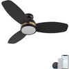 52" Low Profile Ceiling Fan with Dimmable LED Light, Modern