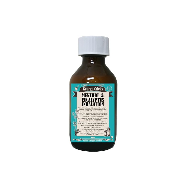 Menthol & Eucalyptus Inhalation Solution, 100ml, Natural Decongestant