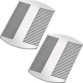 Boao 2 peines de metal para el cabello para mujeres y hombres, peine de acero inoxidable para barba, bigote, tamaño de tarjeta de crédito, cartera par
