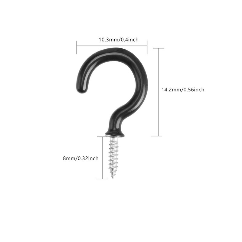 Drado 30 Pcs Cup Hooks Screw in 1/2" Hooks Heavy