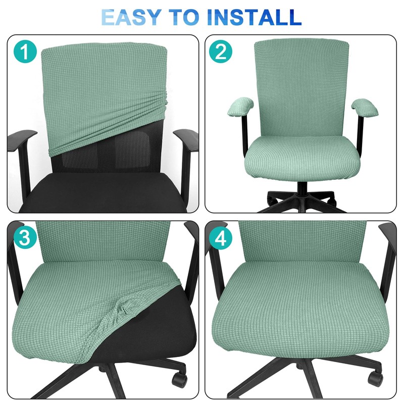 Tallew 4 Pcs Office Chair Covers Set Computer Universal Protective