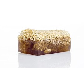 Jabón de carbón activado SABUN CO. - Jabón exfoliante natural de lufa en barra - Jabón humectante hecho a mano con lufa en el interior, barra exfoliante para rostro y cuerpo [