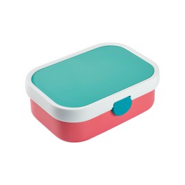 Mepal - Campus Lunch Box - Bento Lunch Box for Children - Lunch Box with Bento Compartment and Fork - Meal Prep Box with Clip Closure - BPA Free & Dishwasher Safe - 750 ml - Pink with Turquoise Lid