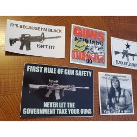 SHADY BRADY ENTERPRISES Gun Rights Stickers (5) VARIETY PACK 5-year Warranty WORLDWIDE  SHIPPING