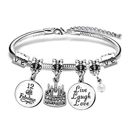 Birthday Charm Bracelets for Women Girls Birthday Gifts for Her Christmas New Year Ages 10 to 70 (12)