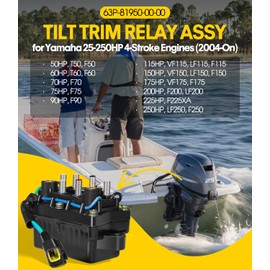DearChan 63P-81950-00-00 Outboard Tilt Trim Relay Assy for Yamaha 25-250HP 4-Stroke Engines (2004-On) | Fit for F25HP-F250HP, TRM6003, 240-58022 | Heavy-Duty Steel/Copper Construction | 12V 2-Pin