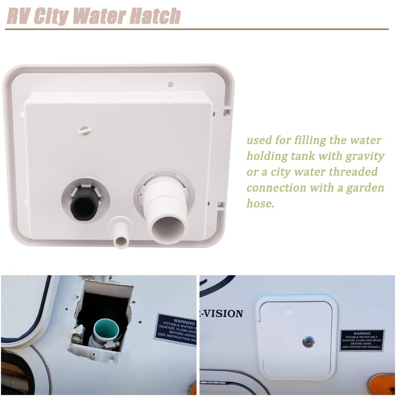Gravity/City Water Inlet Hatch, White Gravity City Water Hatch Fill