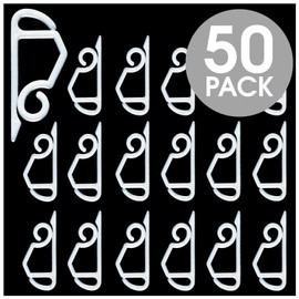 Hang Ups 50 Clear Mini Plastic Gutter Hooks, Outdoor Light Hooks Clips, S Clip Hooks on Christmas, Hanging Christmas Decorations Tree Lights Home Decor, Outside String Lights, Seasonal Fairy Lights
