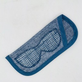 Handmade Sunglasses Eyeglasses Case Soft Fabric Lined and Padded 8" x 3.5" - Denim Look and Plaid