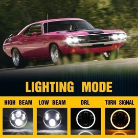 Bricologht For Volvo VHD 2001-2019 4x 5-3/4" 5.75 Inch LED Projector Headlight Headlamp Kit