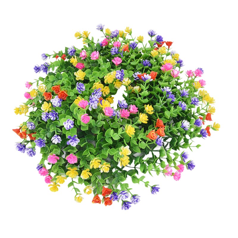 Flower Wreath Spring Babysbreath Faux Round Flower Wreath for Living