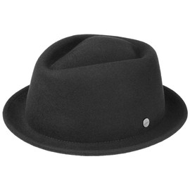 Lierys Blank Pork Pie Ladies/Men’s | Felt hat in L (58-59 cm) | Pork Pie Made of 100% Wool Felt | A hat for All Seasons | Wool Felt in Black