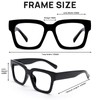 OCCI CHIARI Oversized Reading Glasses for Men 2.5 Thick Square