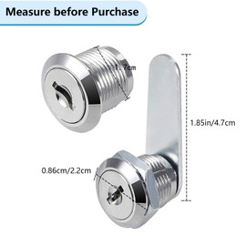 Cerraduras de seguridad para puerta de armario con 2 llaves para archivos, armario, oficina (Plata 1pz)
