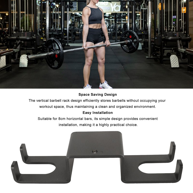 Vertical Hanging Barbell Rack Iron Space Saving Barbell Bar Storage