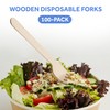 Compostable Forks, Wood Disposable Utensils, 100 Wood Forks, Compostable Utensils