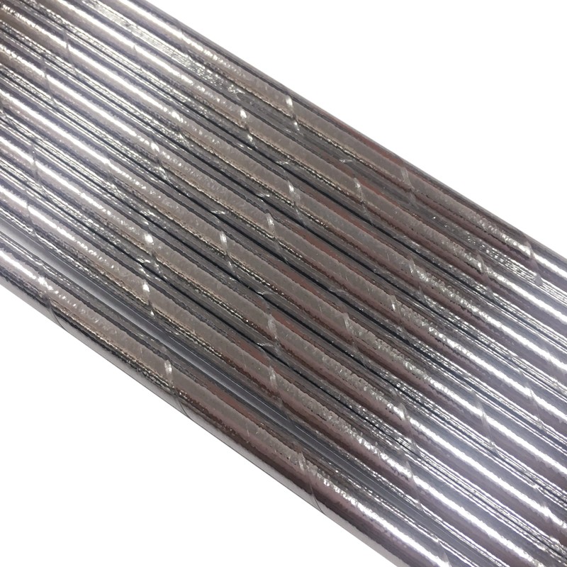 Metallic Solid Silver Party Straws, Disposable Durable Silver Paper Drinking