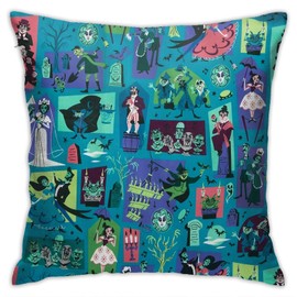 Haunted Mansion Throw Pillow Covers Square Decorative Pillowcase Cushion Case for Bedroom Living Room Couch Sofa Bed 18x18 Inch