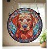 Labrador Fox Red Stained Glass Effect Suncatcher - Garden Gift