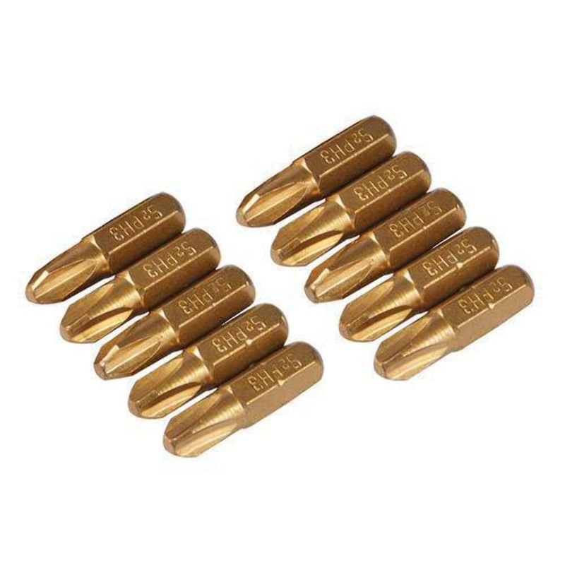 Silverline 934108 Phillips Gold Screwdriver Bits Number 1 - Pack