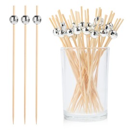100 Pcs Cocktail Picks,Skewers for Toothpicks,4.7 Inch Disco Ball Decorative Toothpicks for Appetizers,Silver Decorative Toothpicks for Drinks, Desserts, Charcuterie.