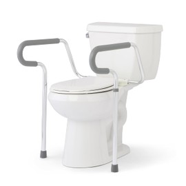 Medline Guardian Toilet Safety Rail - Adjustable Height, Robust & Reliable, Ideal for Medical Patients, Hospitals, Nursing Homes
