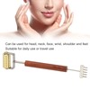 Face Massage Roller Copper Wooden Handle Promote Blood Circulation Double