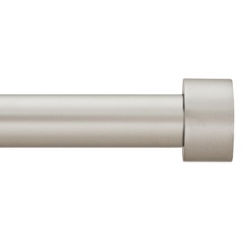 WL.Rocaille 3/4 Inch Curtain Rods Single Window Rod 30-84 Inches, with Aluminium Finials, Nicke Drapery Rod