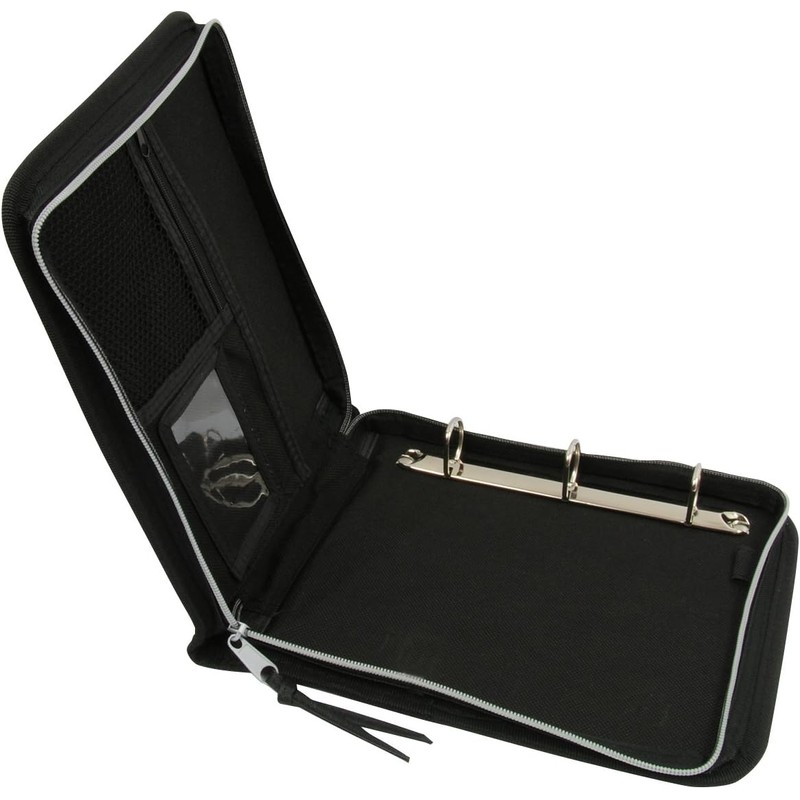 RoadPro 3-Ring Zippered Binder for Loose-Leaf Log Sheets, Black, LB-001BK,