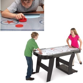 Air Hockey Pushers, 2 Pcs 60mm Air Hockey Table Felt Pusher with 4Pcs Red Pucks for Replacement Pucks Table Mallet Goalies for Game Table(Black)