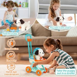 Lehoo Castle Veterinarian Set for Toddlers, Doctor Kit for Kids, Pet Care Play Set with Puppy Stroller, Dog Toys for Kids, Girls Toys for 3 4 5 6 Years Old, Stuffed Animals Gifts for Girls