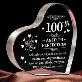 100th Birthday Gifts for Women or Men, Engraved Acrylic Keepsake Gifts for 100 Year Old Women Men, 100th Birthday Gifts for Her Him Mum Dad Friend, 1924 Birthday Gifts for Women Men