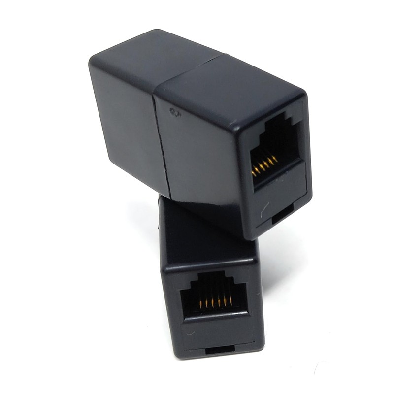 DRUT 2pcs RJ12 (RJ11) 6P6C 6 Pin Female Coupler Adapter