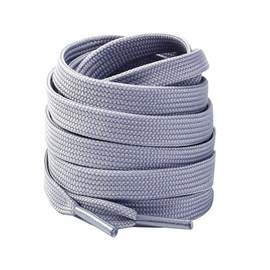 Fozobaiy Flat Trainers Shoe laces, 8mm Wide Shoe Lace for Sneakers, Premium Trainer Shoe String, Replacements for Athletic Sport Shoelaces (Blue Grey,47 inch/120cm(1 Pair))