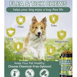 YOTANGO Flea and Tick Prevention for Dogs Chews, 200 Soft Treats