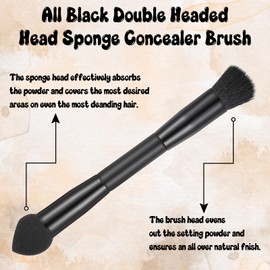 MBAIYO 2Pcs Doppelhaar Ansatzpuder Pinsel, 2 in1 Wurzel Concealer Bürste Haaransatz Schwammbürste Wurzelbürste zum präzisen Auftragen & Nahtloses Verblenden von Ansatzpuder am Haaransatz Frauen Männer