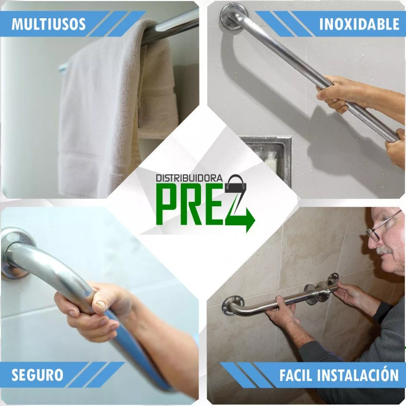 Prez Barra Seguridad Soporte Pasamanos Apoyo Inoxidable 40 Cm