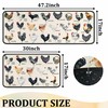 Farmhouse Rooster Kitchen Rugs and Mats Set of 2, Seasonal