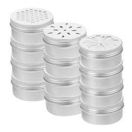 Gatuida 12pcs Hollowed Aluminum Screw Lid Tins Leak Rustproof Round Containers for Lip Balm Lotion Bars Spices Candy Compact Storage Jars