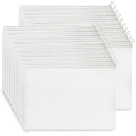 Koolmox Plain Makeup Bags, 20 Canvas Pouch, Pencil Pouch Bulk White Cotton Canvas Makeup Bag, Multipurpose Cosmetic Bag with Zipper Travel Toiletry Pouch, Blank DIY Craft Bag for Painting Printing