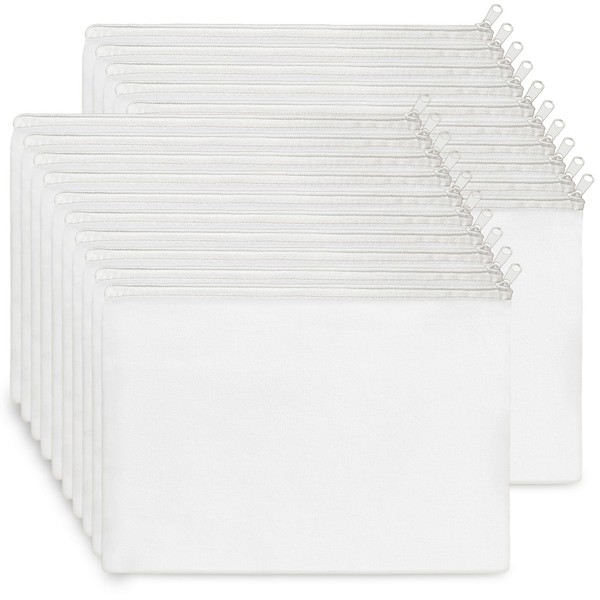 Koolmox Plain Makeup Bags, 20 Canvas Pouch, Pencil Pouch Bulk