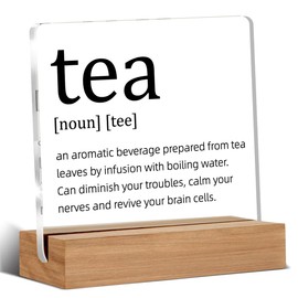 Gifts for Tea Lovers, Tea Definition Gift, Tea Lover Gifts, Coffee Bar Decor, Kitchen Decor Acrylic Sign, 4 x 4 Inches