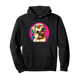 Funny Retro Vintage 80s Yellow Lab Lover Pullover Hoodie
