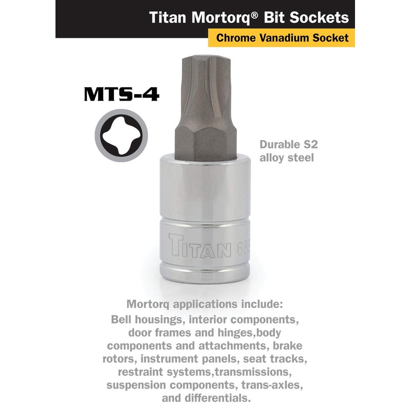 Titan 68964 3/8-Inch Drive x MTS-4 Mortorq Bit Socket